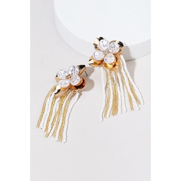 Francesca's Collections Jewelry - Francesca’s Aila Pear Metal Flower Dangle Earrings